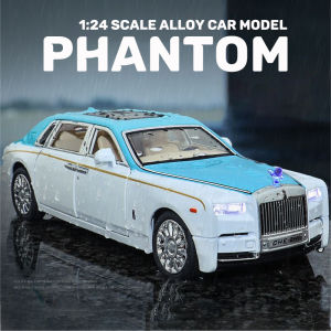 1:24 Scale Rolls Royce Phantom Alloy Car Model Diecast Car Sound Light Car Lovers Collection Kids Birthday Gift Metal Boys Toys
