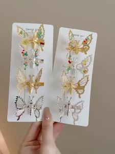 Moving Butterfly Hair Clip Hairpin for Women Internet Celebrity Hair Accessories Non-damaging Ancient Style Hair Ornament Side Top Clip Bangs Clip