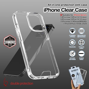 For iPhone 13 Pro Max /11 Pro Max HD Clear Protective Case Shockproof Anti-scratch Phone Case for iPhone 7/8/SE/XS Max/XR/12 Pro Max/13 mini