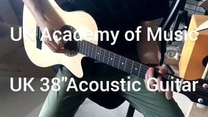 UK Acoustic Guitar 38 Inch+Bag+2 Picks+Strap+Capo+Book+Tuner+Strings