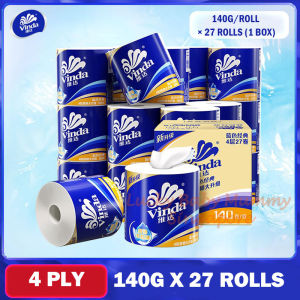 Vinda 4Ply Ultra Strong Toilet Paper Roll 140g Premium High Quality Toilet Paper Roll 27 Rolls/box Local Stock