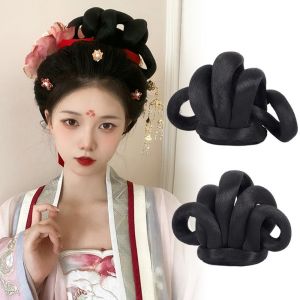 CHICNOOK สาวๆ นุ่มนุ่มๆ สังเคราะห์สังเคราะห์สังเคราะห์ วินเทจ วิกนางฟ้า สำหรับผู้หญิง ของเก่าแบบโบราณ ผ้าโพกศีรษะแบบดั้งเดิม เรโทร วิกผม Hanfu ผมสไตล์จีน วิกคอสเพลย์ Hanfu วิกผมเจ้าหญิง