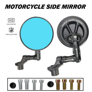 Motorcycle Side Mirror with Anti-Glare Blue Lens Adjustable