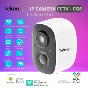 IP Camera CCTV Portable Baterai Teknobi CG6 AI Waterproof Wireless