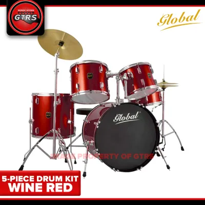 Global 5-Piece Drum Set with free Drumstick