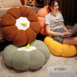 LENMAX. Soft Plush Pumpkin Cushion Thickened Round Seat Cushion Cute Comfortable Tatami Seat Pad Home Decor