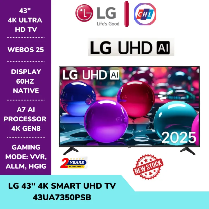 LG 43" 4K SMART UHD TV 43UA7350PSB