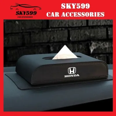Sky599 Leather Car Tissue Box Holder for Honda logo