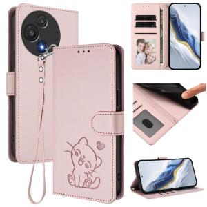 Cute Cat Leather Flip Wallet Phone Case For TCL 60 5G 60R 60 SE Nxtpaper 502 503 50 Pro Nxtpaper 40 XL 50 LE 5G 30 XL 605 60 SE Card Slots Wrist Strap Cover Bag