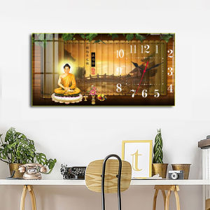 Đồng hồ tráng gương 5D mẫu vị Phật Bồ Tát treo lịch thiệp thành kính xưởng tặng pin+ đinh treo không cần khoan