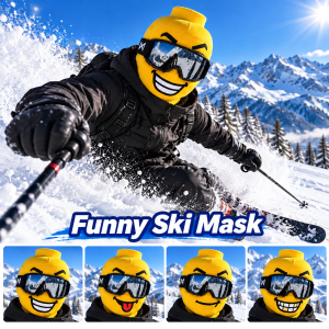 3D Funny Printed Balaclava Full Face Mask Windproof Breathable Ski Headwear Funny Face Cover for Outdoor Cycling Snowboarding