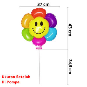 Balon Foil Tangkai Bunga Matahari Jumbo Dekorasi Pesta Ulang Tahun Balon Bunga Daisy Rainbow Stik PST