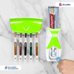 Dispenser Odol Tempat Holder Sikat & Pasta Gigi Otomatis GEN 2 Tempel Dinding