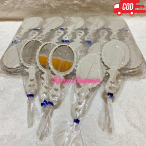 ( isi 50 pcs ) souvenir oval putih kemas plastik