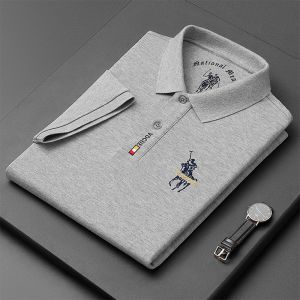 Mens Short-Sleeve Polo Shirt with Embroidered Logo Versatile Casual and Business Wear Available in 5 Stylish Colors Classic Fit Comfortable Mens Shirt
