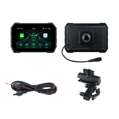Ekleva Không Dây Carplay Moto Android Tự Động Xách Tay xe mô tô kỹ thuật số Bảng Điều Khiển Xe Máy Kép Bluetooth 5 Inch Màn hình hiển thị