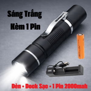 Đèn Pin Siêu Sáng S05 Trang Bị Led SST20 Sáng 1300lumen Full Kim Loại Công Tắc Đuôi Kháng Nước Tốt