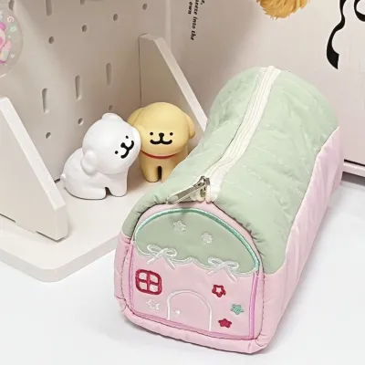 COD Cozi Rumah Tempat Pensil Imut Model Rumah / Kotak Pensil Kapasitas Besar Gaya Kartun Korea Untuk Anak Sekolah