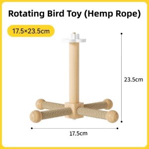 AIMAYAPET【COD】360° Interactive Rotating Bird Station Pole Toy Colorful Wooden Windmill Parrot Spinning Toy