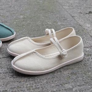 New Spring Ethnic Style Hanfu Cotton And Linen Embroidered Shoes WomenS Flats