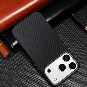 Carbon Fiber Texture Color Collision Cases for iPhone 17 Pro Max 16 15 Pro For Magsafe Strong Charging Shell Matte PC Back Cover