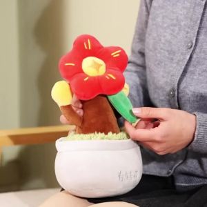 Simulation Potting Succulent Plants Plush Stuffed Toys Doll Creative Potted Flowers Pillow Soft Home Bedside Decor Birthday Gift