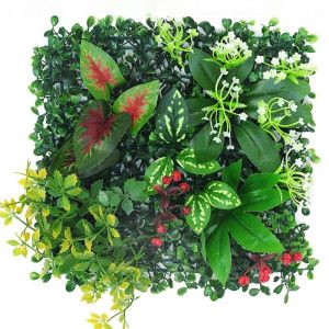 PAXTONE DIY Artificial Plant Wall Panel Lifelike Durable Artificial Eucalyptus Carpet Photography Props No Watering Simulation Maple Plant Sheet Background Wall Decoration