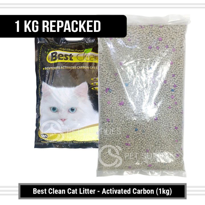 FASHION-1kg Best Clean Bentonite Cat Litter Activated Carbon Cat Toilet ...