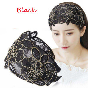 OEUVR Hair Ribbon Korean Style Vintage For Women Non-slip Broadside Toothed Floral Printed Hair Accessories Headband Head Hoop Hair Bands