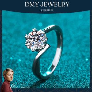 DMY Jewelry Woman Jewellery Ring/925 Silver Ring/Silver Ring Women/Diamond Ring For Women/2CT Moissanite Ring Engagement Ring/Moisanite Ring/Moissanite Diamond Ring/Moissanite Jewelry/Moissanite Ring Gra/Moissanite Ring 0.5 Caret/Snowflake Design Ring
