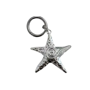 Fashionable Starfish Charm Keychain Retro Y2K Theme Metallic Accessory For Women Handbags Keys Gift For Her