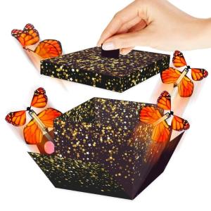 Butterfly Explosions Surprises Box Magical Flying Butterflies Gift Box for Birthdays Elegant Packaging box for Party