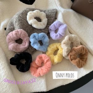IKAT RAMBUT ONNY SCRUNCHIE BULU MOTIF KELINCI KOREA / KUNCIRAN RAMBUT SCRUNCHIE MODEL KOREAN / IKAT CEPOL RAMBUT
