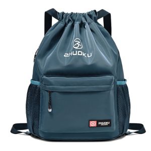 ESH63 Waterproof Sports Drawstring Backpack Large Capacity Nylon Basketball Bag Portable Drawstring Camping Fitness Bag Travel