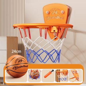 MUQZI Cartoon Animal Baby Basketball Toy Set Foldable No-Drill Installation Kids Basketball Set Ring Toss Game Inflatable Ball Toddler Basketball Hoop Indoor Play