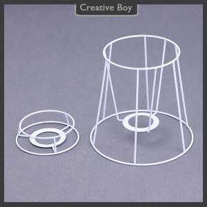 [Creative] Lamp Lampshade Shade Wire Frame DIY Guard Ring Light Cage Holder Bulbpendant Drum Table Metal Vintage Cover Round Ceiling Iron