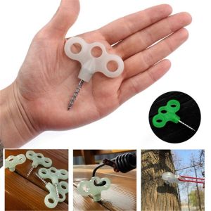 MINFEN Portable Night Vision Hiking Pegs Screw Camping Accessories Travel Tent Nail Spike Hook Rope Buckle Ground Pin