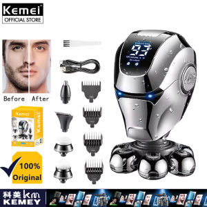 Kemei KM-780 Hair Shaver Head Shavers  Full-Body  Waterproof Nose Hair Trimmer Men Bald LED Display Shaving with Head Shaver Compatibility