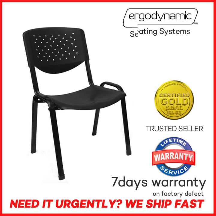 Ergodynamic VCP-205BLK Stackable Plastic Meeting Chairs (Black) Restobar  Chair, Restaurant Chair, Bar Chair, Outdoor Chair, Kitchen Chair, Stacking 