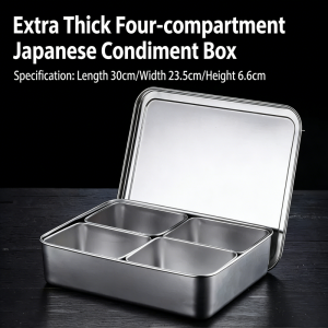 【Local Delivery Quickly 】304 All-Steel Stainless Steel Seasoning Box Seasoning bottle set with Lid Hotel Seasoning Box Square Storage Box Seasoning Boxes Storage Food Storage Box