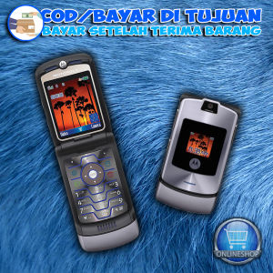 Motorola V3i Single Sim Flip Lipat Klasik Unik Kamera Bluetooth Bergaransi