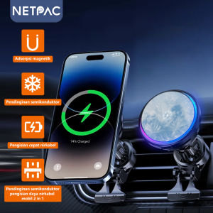 [COD] NETPAC Car Fan cooler X82 Magnetic Funcooler Super Cooling Wireless Fast Charging 2 in 1