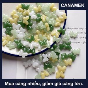 【CANAMEK】 10 cái lốc hỗn hợp bướm lampwork hạt thủy tinh men hạt đối với trang sức làm phát hiện DIY Vòng đeo tay Bông tai kẹp tóc phụ kiện