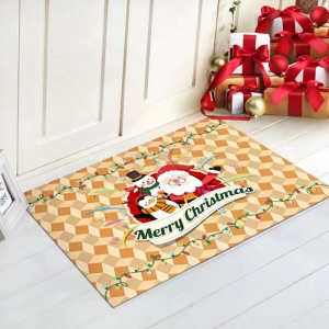 80x120cm Christmas Entrance Doormat Carpets Print Mats Floor Kitchen Soft Cotton Absorbent Bathroom Rug HU2-2675