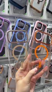 Suitable for 17Pro High Permeability Magnetic Phone Case ipgone17promax/16 Glossy PC Ice Penetration 15 Hard Shell