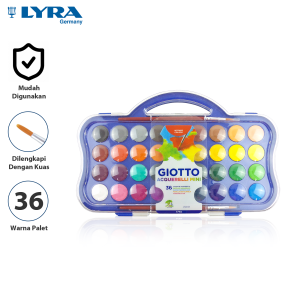 GIOTTO Cat Air Mini 23 MM 36 Warna Acquerelli Mini Watercolor Dengan 2 Kuas LYR-352700