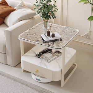 Cream Wind Side Table Light Luxury Side Table Living Room Bedside Cabinet Small Table Nordic Minimalist Coffee Table