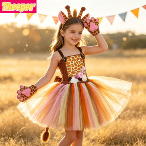 11.11 Nature Inspired Floral Giraffe Tutu Gown Soft Tulle Fabric for Night Masquerade Halloween Safari Themed Birthday Party Costume h261016