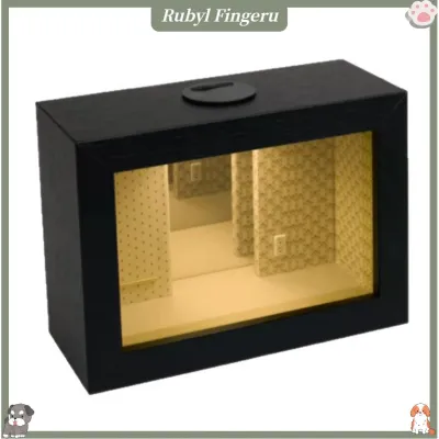 Backrooms Infinity Mirror Box Liminal Space Desk Decor Wooden Led Picture Frame Night Light – Mirror Illusion Infinite Tunnel Lamp Matte Black Dustproof Case Dual-use Desk Ornament for Dorm Display