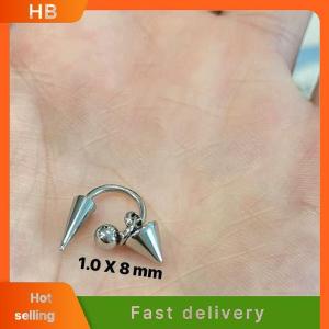 HB Fashion Punk Rivet Goth Earrings Women Cone Pendant Earrings Geometric Punk Style Hip-hop Dangle Earrings